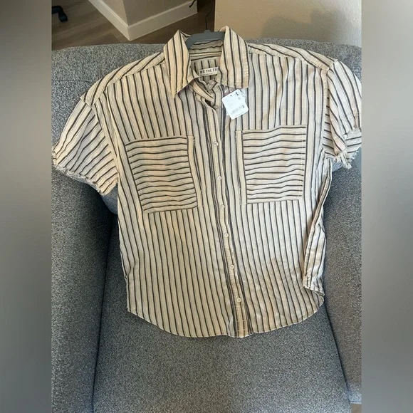 NWT Free People Christopher Linen Button Up - Picture 3 of 10